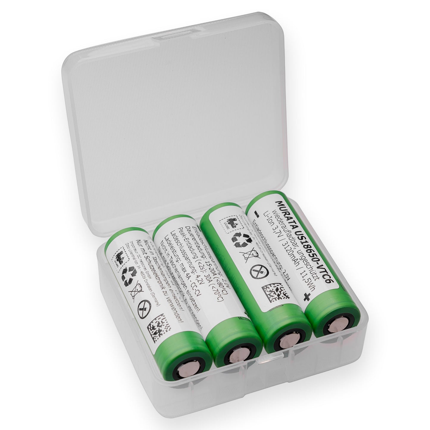 4 Sony / Murata Konion US18650VTC6 3120mAh - 30A inkl. Box