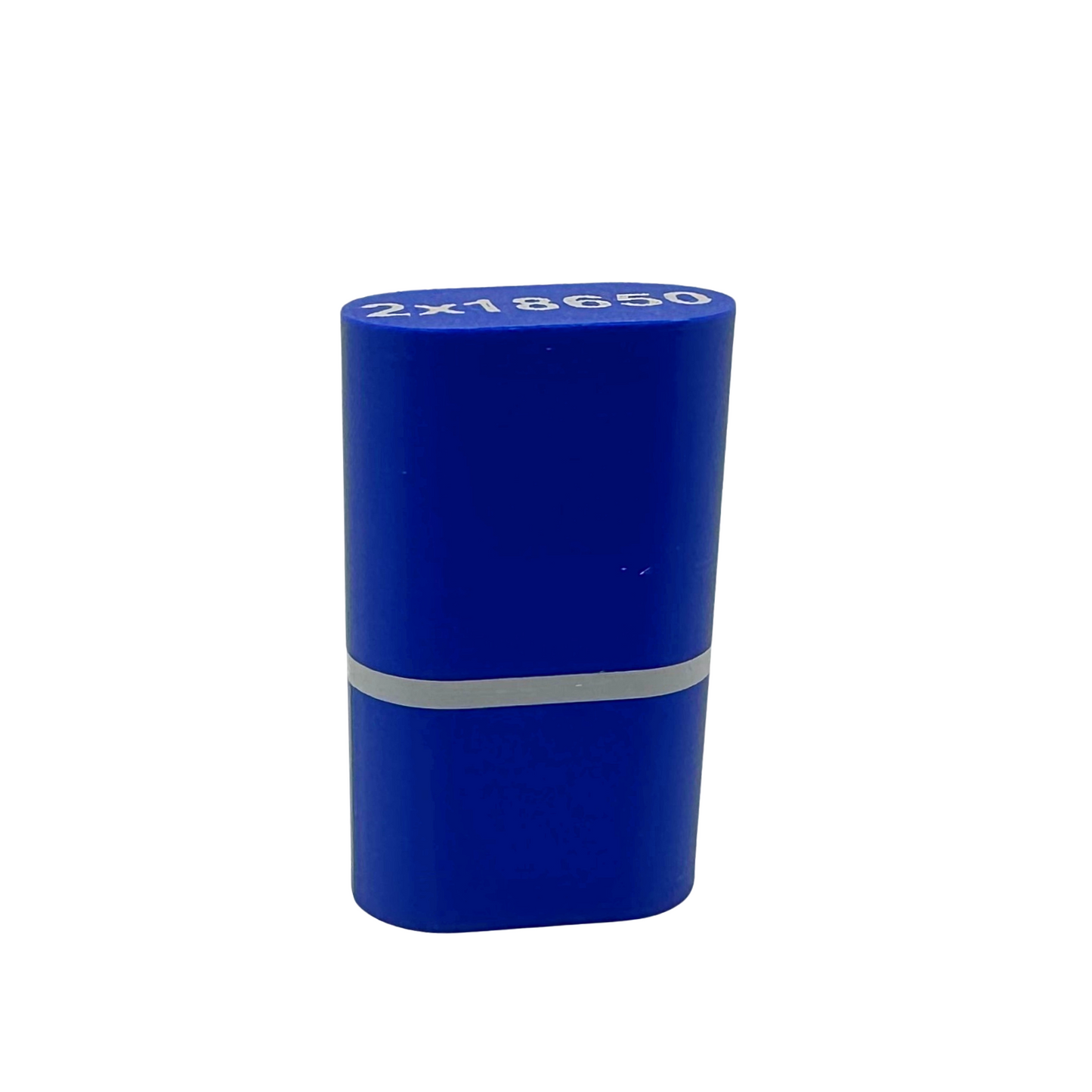 Individuelle 3D-Druck Akkubox für 2x 18650 Akkus blau/grau