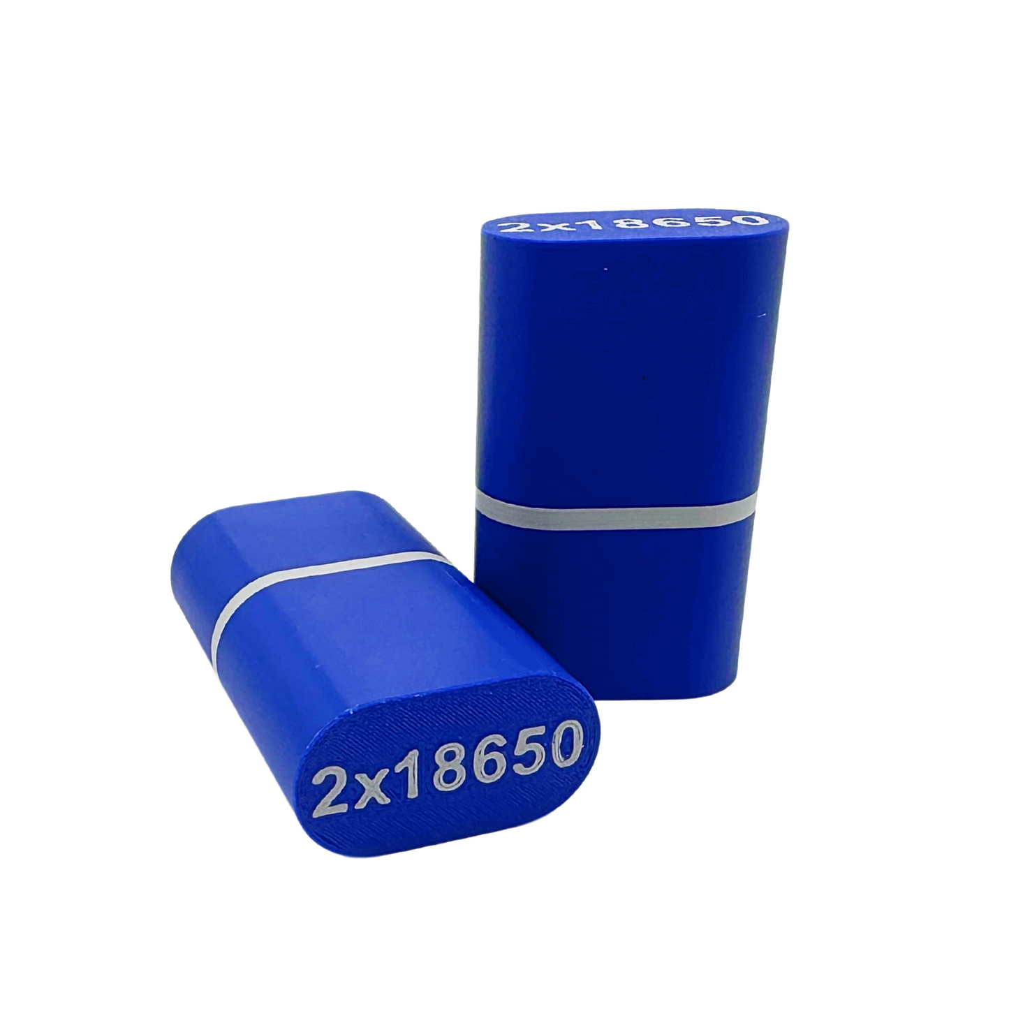 Individuelle 3D-Druck Akkubox für 2x 18650 Akkus blau/grau