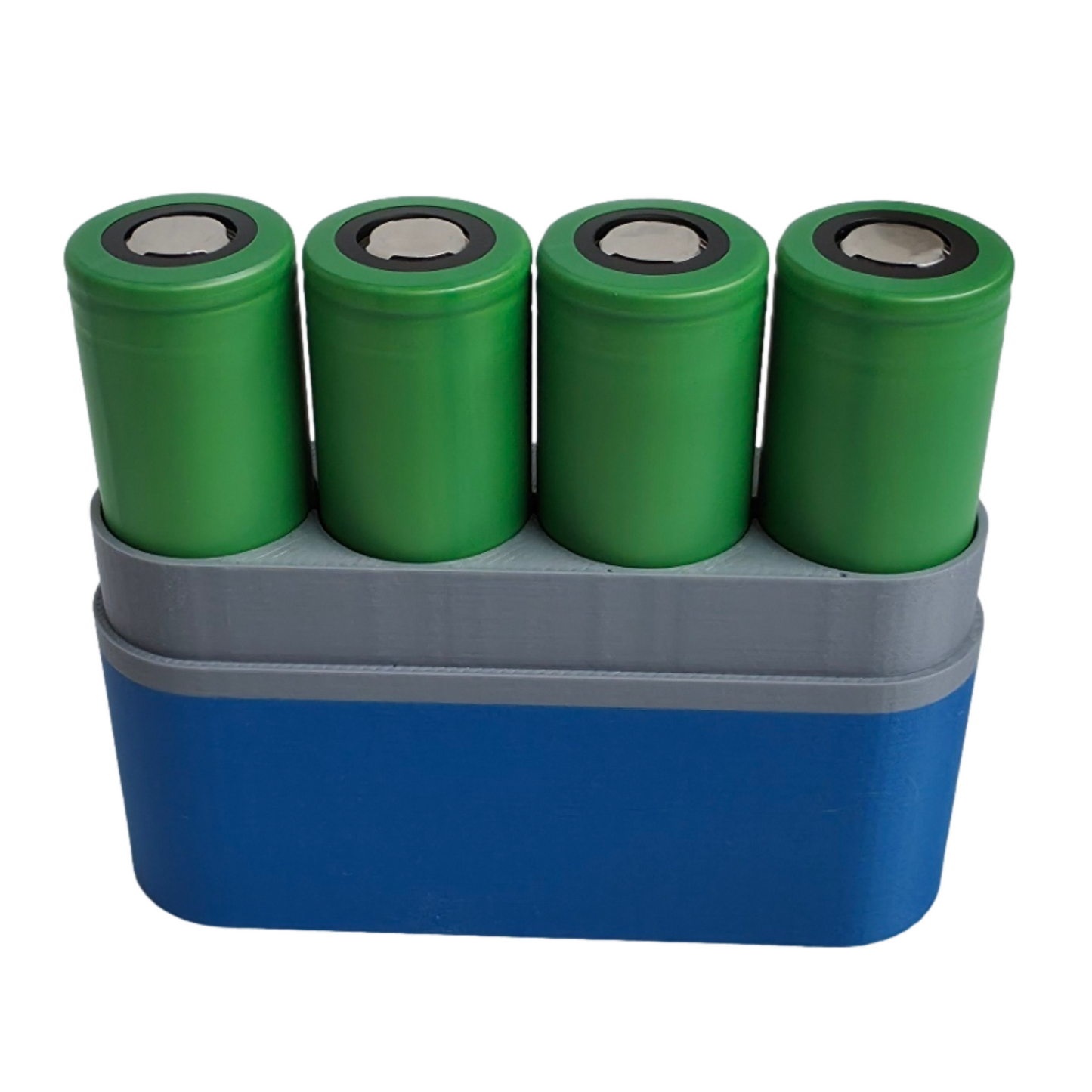 Individuelle 3D-Druck Akkubox für 4x 18650 Akkus blau/grau