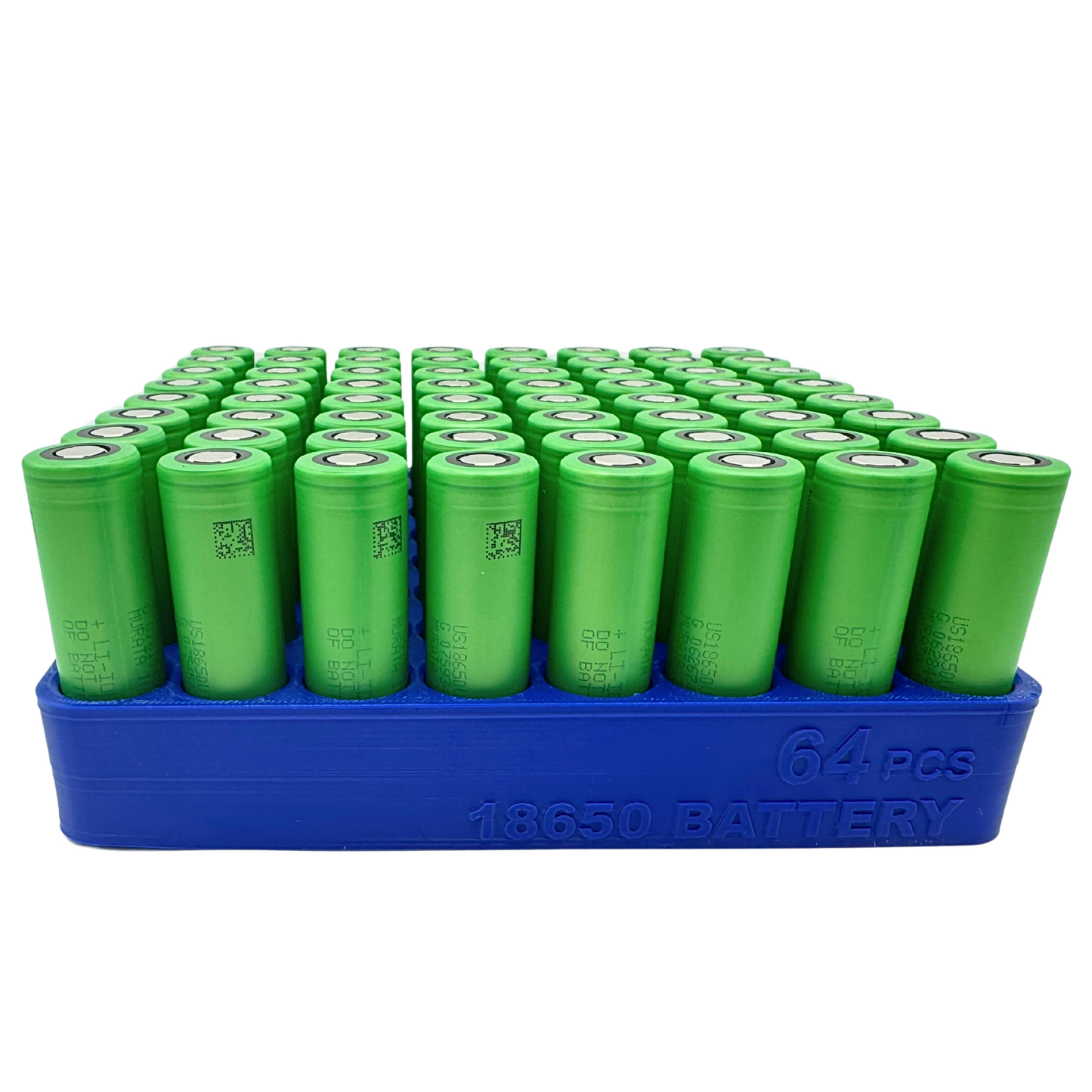 Individueller 3D-Druck 18650 Ständer für bis zu 64 Akkus - blau