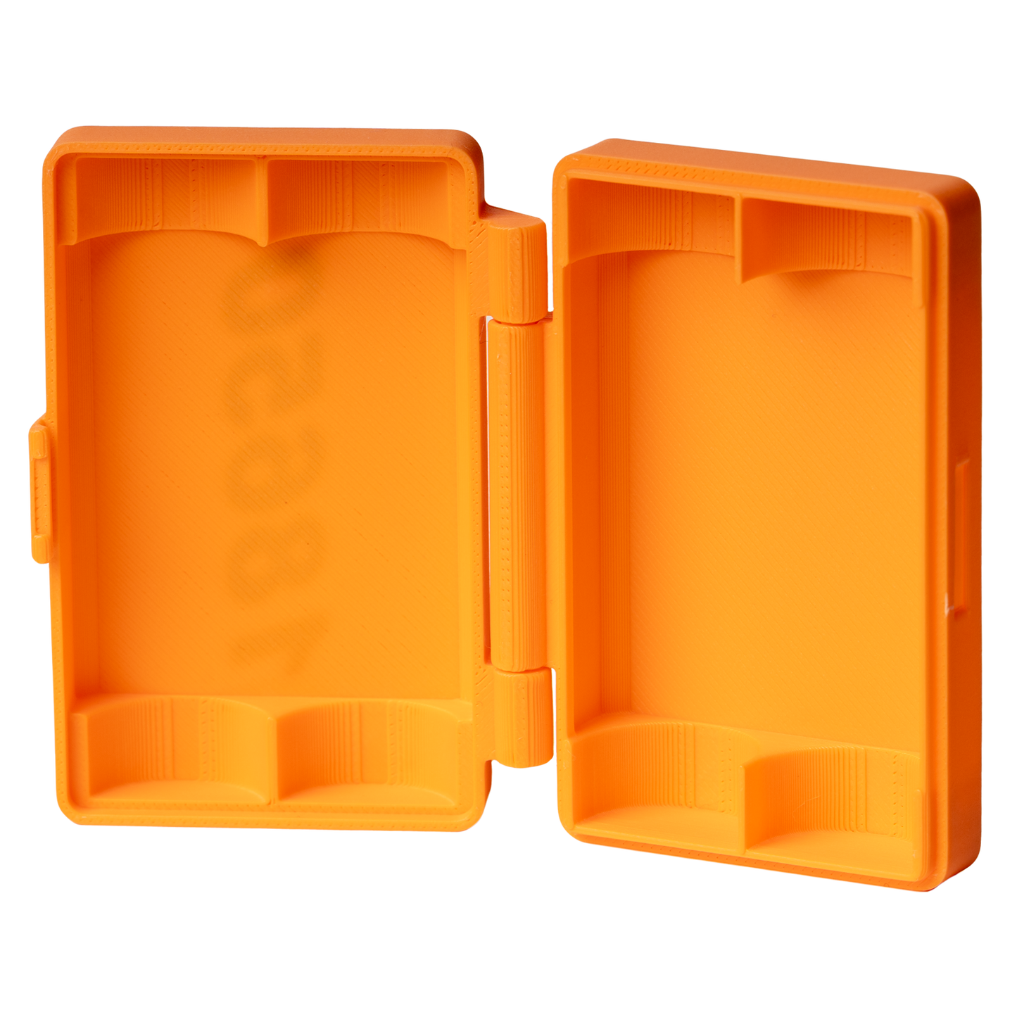 Individuelle 3D-Druck Akkubox für 2x 18650 Akkus orange/hellblau