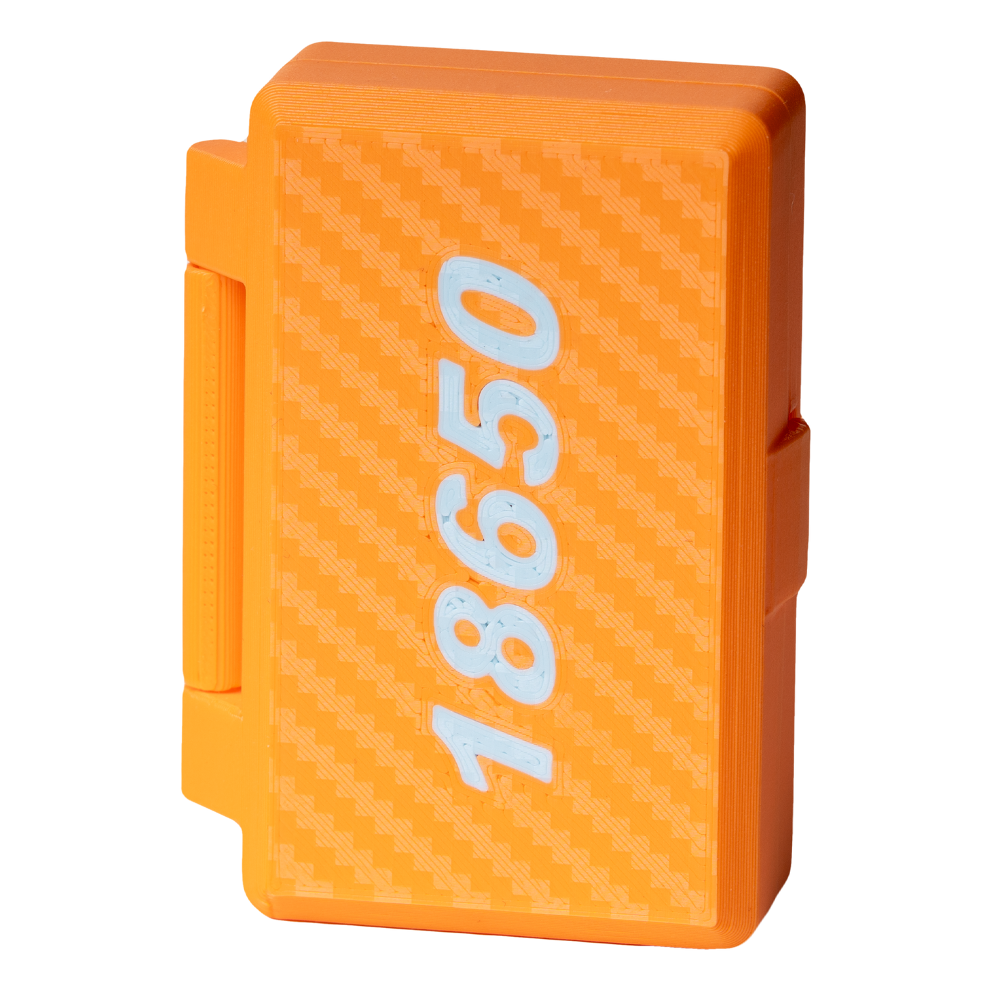 Individuelle 3D-Druck Akkubox für 2x 18650 Akkus orange/hellblau