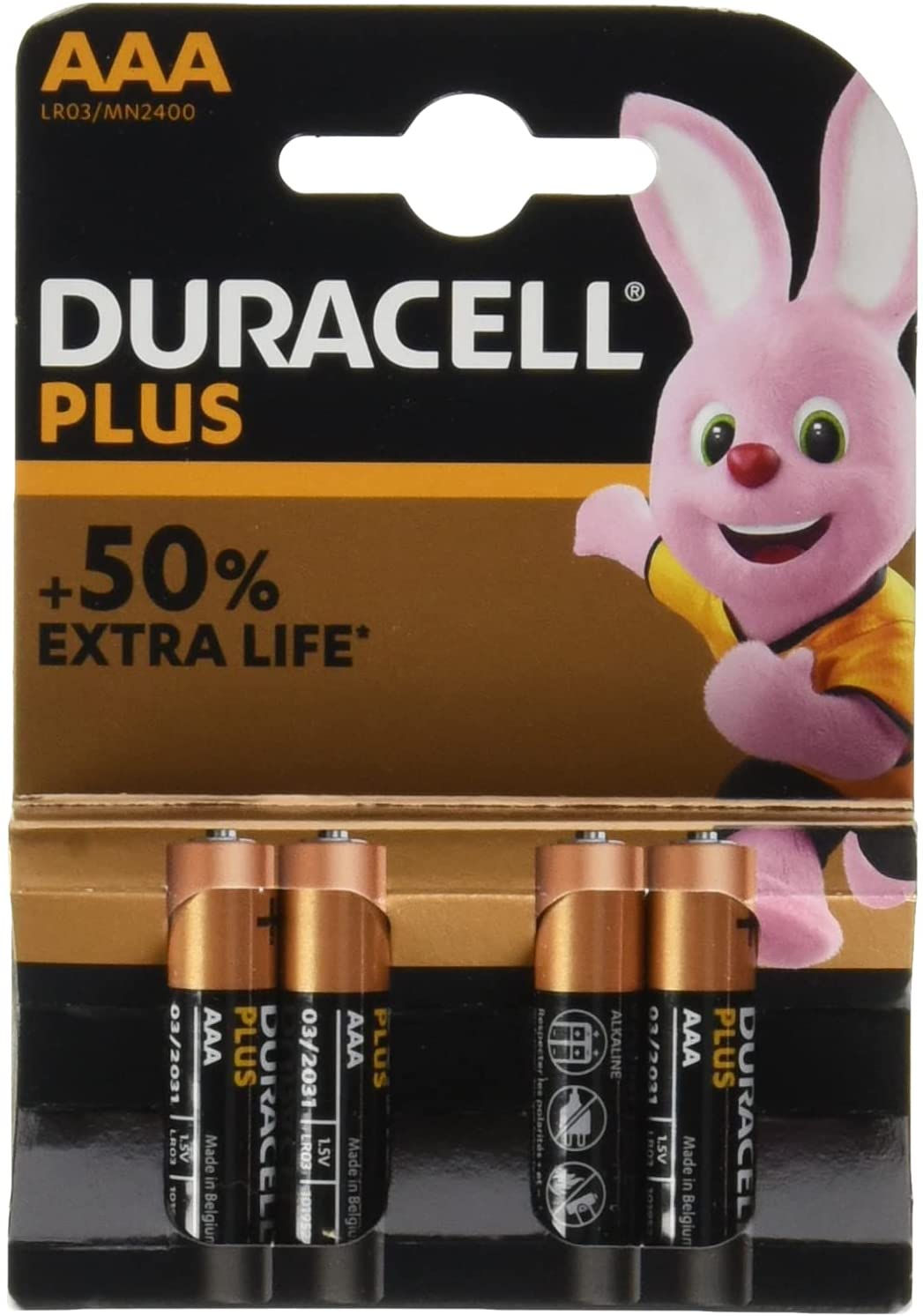 4 DURACELL Plus Alkaline R03 / AAA / Mikro