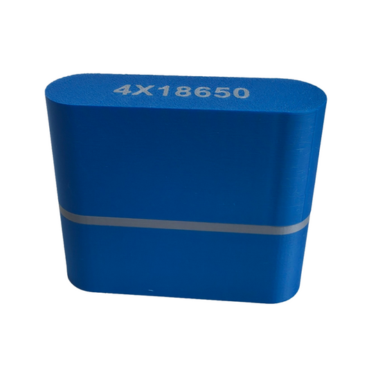 Individuelle 3D-Druck Akkubox für 4x 18650 Akkus blau/grau