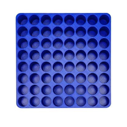 Individueller 3D-Druck 18650 Ständer für bis zu 64 Akkus - blau
